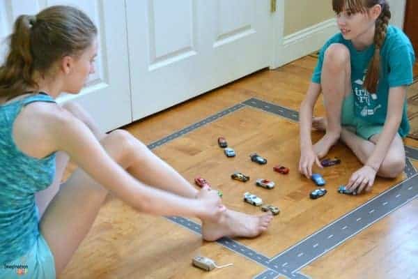 pretend play with cars and Play Tape